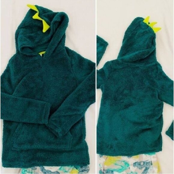 Cat and Jack Kids Hooded Dinosaur Pajama Set Size XS 2 Piece Hoodie PJ Pants NWT - Picture 4 of 8